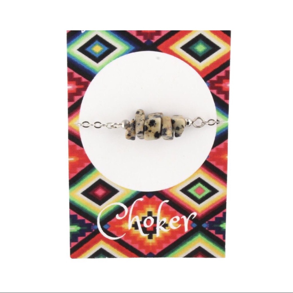 📿 🆕AUCTION PRICE👩🏻‍⚖️ DALMATIAN ROCK BEAD CHOKER